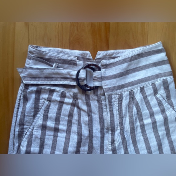 Anthropologie Linen Striped Pants - Picture 2 of 10